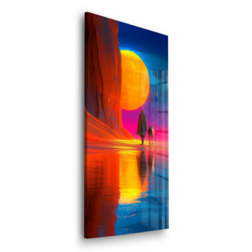 Surrealer Wüstensonnenuntergang - Acrylglasbild