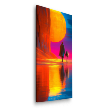 Surrealer Wüstensonnenuntergang - Dibond-Bild matt