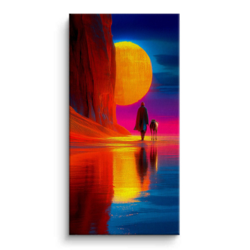 Surrealer Wüstensonnenuntergang - Leinwandbild