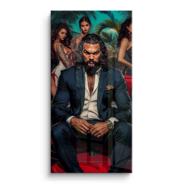 Retrato de jefe mafioso tropical - cuadro PVC brillante