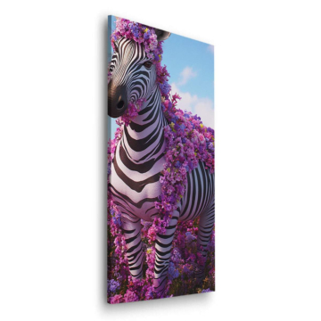 Florales pinkes Zebra - Dibond-Bild matt