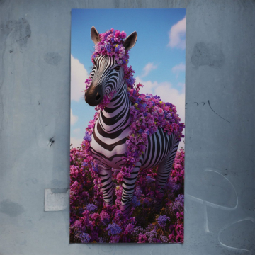 Zèbre floral rose - poster