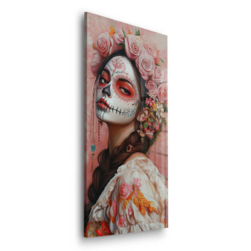 Kobieta w stylu Dia de los Muertos - obraz na szkle akrylowym