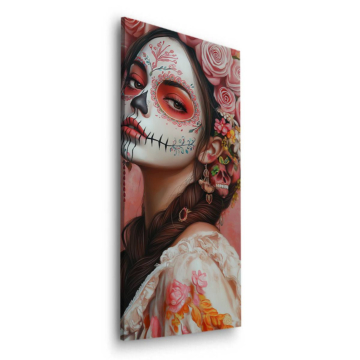 Frau zum Dia de los Muertos - Dibond-Bild matt