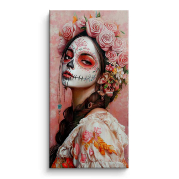 Frau zum Dia de los Muertos - PVC-Bild glänzend