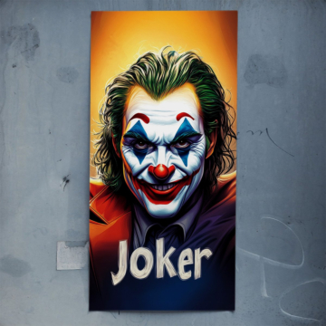 Retrato de payaso inspirado en Joker - póster