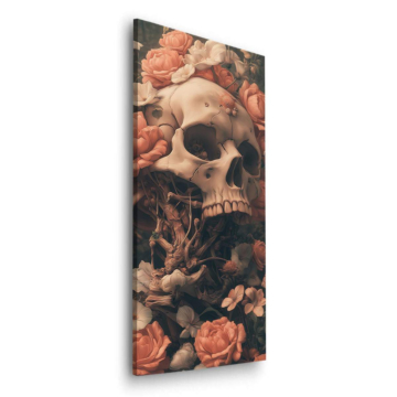 Vintage Floral Skull Dibond Matt Art