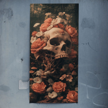 Crâne floral vintage - poster