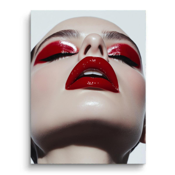 Glossy Red Lips Beauty PVC Matt Art