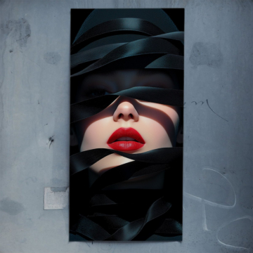 Schwarzer Schleier mit roten Lippen - Poster