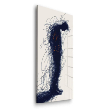 Figura abstracta en sombra - cuadro en vidrio acrílico