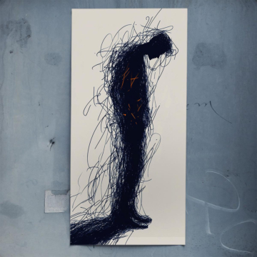 Silhouette abstraite dans l’ombre - poster
