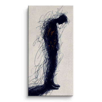 Figura abstracta en sombra - cuadro en lienzo