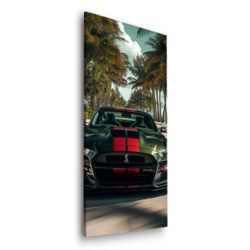Ruta tropical en Ford Mustang - cuadro Dibond mate