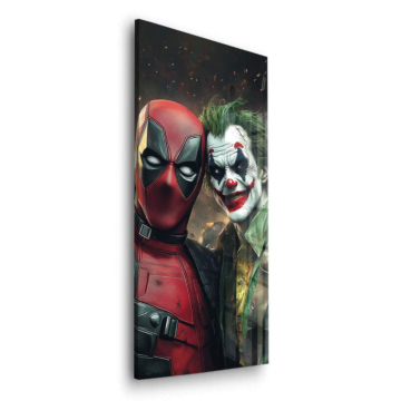 Duo inspiré de Deadpool et Joker - tableau en verre acrylique
