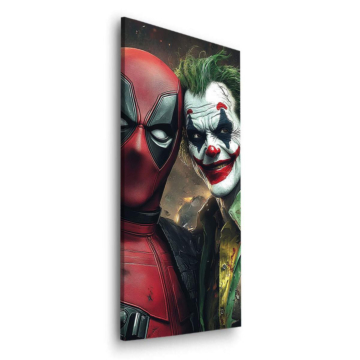 Duo inspiré de Deadpool et Joker - tableau Dibond mat