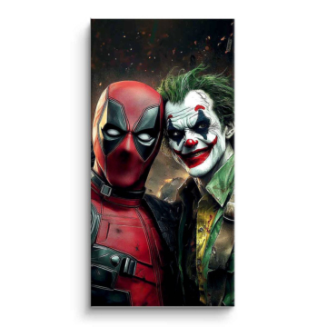 Duo inspiré de Deadpool et Joker - tableau PVC mat