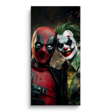 Duo inspiré de Deadpool et Joker - tableau sur toile