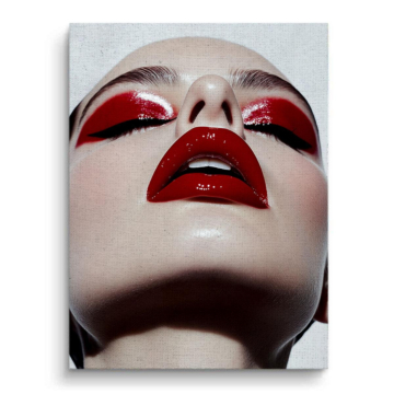 Glossy Red Lips Beauty Canvas Art