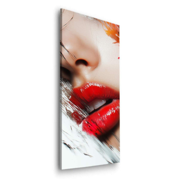 Retrato labios rojos abstracto - cuadro Dibond mate