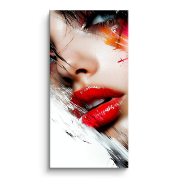 Red Lips Abstract Portrait PVC Matt Art
