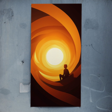 Rayonnant coucher de soleil spirale - poster