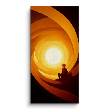 Rayonnant coucher de soleil spirale - tableau sur toile