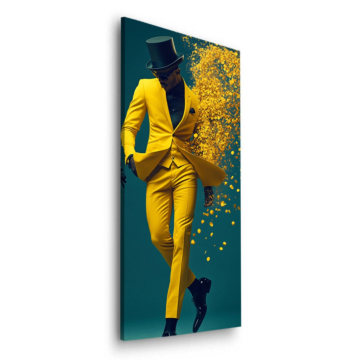 Yellow Suit Dancing Man Dibond Matt Art