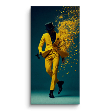 Yellow Suit Dancing Man Canvas Art