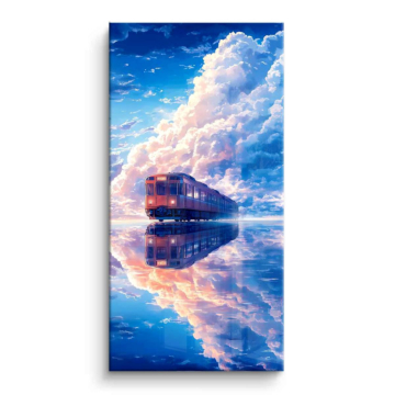 Sueño Train nube reflejo - cuadro PVC brillante