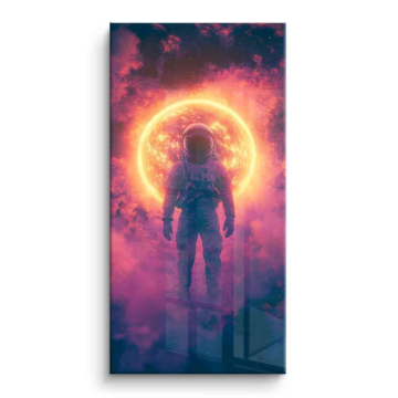 Strahlendes kosmisch Astronau - PVC-Bild glänzend