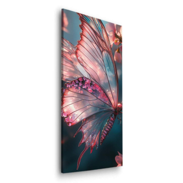 Pinker floraler Schmetterling - Dibond-Bild matt