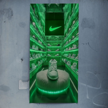 Nike Inspired Neon Sneaker Store Poster Art