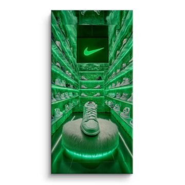 Nike Inspired Neon Sneaker Store Canvas Art