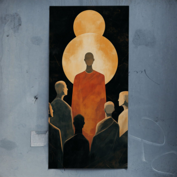 Goldene erleuchtete Figur - Poster