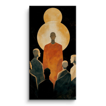 Goldene erleuchtete Figur - Leinwandbild