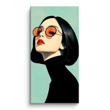 Portrait chic minimaliste aux lunettes de soleil - tableau PVC mat