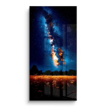 Milky Way noche campo - cuadro PVC brillante