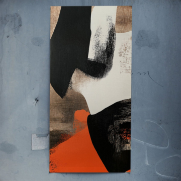 Abstrakte Harmonie in Orange und Schwarz - Poster