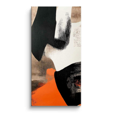 Harmonie abstraite orange et noire - tableau PVC mat