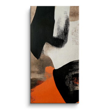 Abstract Orange Black Harmony Canvas Art