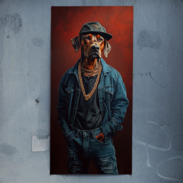 Gold Chain Dog Streetwear Poster Art