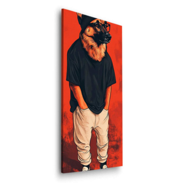 Cooler Deutscher Schäferhund im Streetwear-Look - Dibond-Bild matt