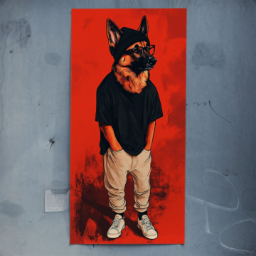 Cool German Shepherd Streetwear Poster Art