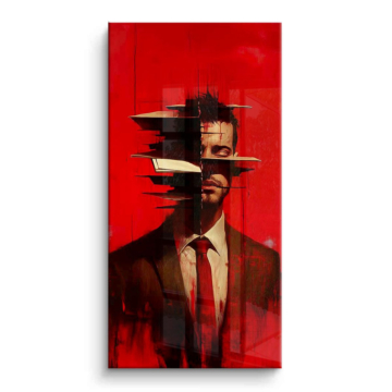 Retrato fragmentado de hombre de negocios - cuadro PVC brillante