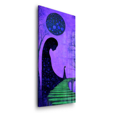 Katze auf der Mondtreppe - Acrylglasbild