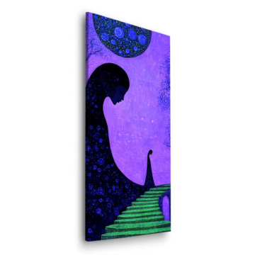 Chat lune escalier - tableau Dibond mat