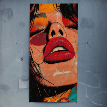 Vivid Pop Lips Portrait Poster Art