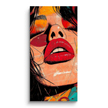 Vivid Pop Lips Portrait PVC Matt Art