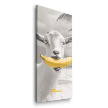 Goat With Banana Acrylic Glass Art